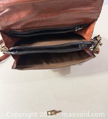 MaxSold Auction: Two Leather Handbags — Beige Shoulder & Brown Crossbody - Warwick (Rhode Island, USA) SELLER MANAGED Reseller Online Auction - Warwick Avenue