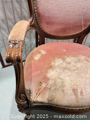 MaxSold Auction: Victorian Louis-Style Carved Balloon Back Upholstered Armchair - Warwick (Rhode Island, USA) SELLER MANAGED Reseller Online Auction - Warwick Avenue