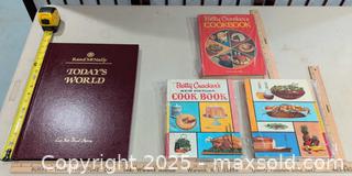 MaxSold Auction: Vintage Hardcover Betty Crocker Cookbooks & Rand McNally Atlas (4) - Warwick (Rhode Island, USA) SELLER MANAGED Reseller Online Auction - Warwick Avenue