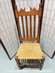 MaxSold Auction: Vintage Ladder-Back Side/Dining Chair with Woven Rush Seat - Warwick (Rhode Island, USA) SELLER MANAGED Reseller Online Auction - Warwick Avenue