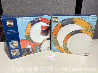 MaxSold Auction: Warren Kimble (Sakura) Henny & Penny 16-pc Stoneware Dinner Set - Warwick (Rhode Island, USA) SELLER MANAGED Reseller Online Auction - Warwick Avenue