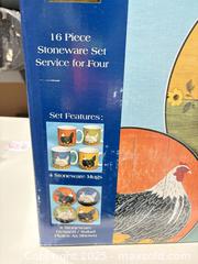 MaxSold Auction: Warren Kimble (Sakura) Henny & Penny 16-pc Stoneware Dinner Set - Warwick (Rhode Island, USA) SELLER MANAGED Reseller Online Auction - Warwick Avenue