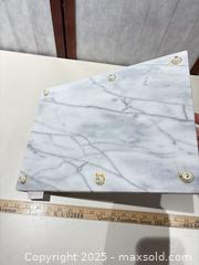 MaxSold Auction: White Gray Veined Marble Cutting Board 15.5 x 12.5 in - Warwick (Rhode Island, USA) SELLER MANAGED Reseller Online Auction - Warwick Avenue