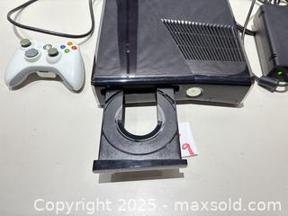 MaxSold Auction: Xbox 360 S / Slim Black Console with White Wireless Controller - Warwick (Rhode Island, USA) SELLER MANAGED Reseller Online Auction - Warwick Avenue