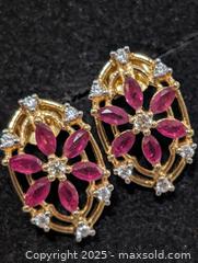 MaxSold Auction: Silver(3.39g) Ruby Earring  - Toronto (Ontario, Canada) PARTNER MANAGED Downsizing Online Auction - Queen Street East