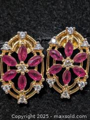 MaxSold Auction: Silver(3.39g) Ruby Earring  - Toronto (Ontario, Canada) PARTNER MANAGED Downsizing Online Auction - Queen Street East