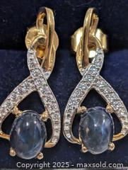 MaxSold Auction: Silver(3.39g)Sapphire&CZ Earring  - Toronto (Ontario, Canada) PARTNER MANAGED Downsizing Online Auction - Queen Street East