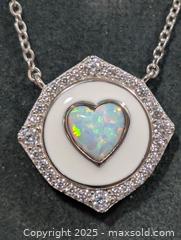 MaxSold Auction: Silver(3.58g)Opal&CZ Necklace,18" - Toronto (Ontario, Canada) PARTNER MANAGED Downsizing Online Auction - Queen Street East