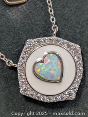 MaxSold Auction: Silver(3.58g)Opal&CZ Necklace,18" - Toronto (Ontario, Canada) PARTNER MANAGED Downsizing Online Auction - Queen Street East