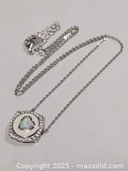 MaxSold Auction: Silver(3.58g)Opal&CZ Necklace,18" - Toronto (Ontario, Canada) PARTNER MANAGED Downsizing Online Auction - Queen Street East