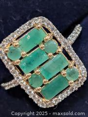 MaxSold Auction: Silver(4.23g) Emerald&CZ Ring,size 9  - Toronto (Ontario, Canada) PARTNER MANAGED Downsizing Online Auction - Queen Street East
