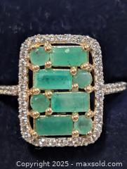 MaxSold Auction: Silver(4.23g) Emerald&CZ Ring,size 9  - Toronto (Ontario, Canada) PARTNER MANAGED Downsizing Online Auction - Queen Street East