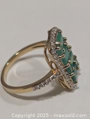 MaxSold Auction: Silver(4.23g) Emerald&CZ Ring,size 9  - Toronto (Ontario, Canada) PARTNER MANAGED Downsizing Online Auction - Queen Street East