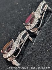 MaxSold Auction: Silver(4.32g)Garnet&CZ Earring  - Toronto (Ontario, Canada) PARTNER MANAGED Downsizing Online Auction - Queen Street East