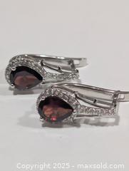 MaxSold Auction: Silver(4.32g)Garnet&CZ Earring  - Toronto (Ontario, Canada) PARTNER MANAGED Downsizing Online Auction - Queen Street East