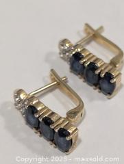 MaxSold Auction: Silver(4.45g) Sapphire Earring  - Toronto (Ontario, Canada) PARTNER MANAGED Downsizing Online Auction - Queen Street East