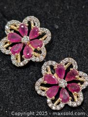 MaxSold Auction: Silver(5.22g)Ruby&CZ Earring  - Toronto (Ontario, Canada) PARTNER MANAGED Downsizing Online Auction - Queen Street East