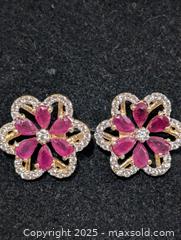 MaxSold Auction: Silver(5.22g)Ruby&CZ Earring  - Toronto (Ontario, Canada) PARTNER MANAGED Downsizing Online Auction - Queen Street East