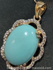 MaxSold Auction: Silver(5.25g) Turquoise Pendant  - Toronto (Ontario, Canada) PARTNER MANAGED Downsizing Online Auction - Queen Street East