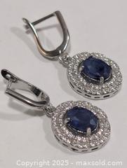 MaxSold Auction: Silver(6.65g)Sapphire&CZ Earring - Toronto (Ontario, Canada) PARTNER MANAGED Downsizing Online Auction - Queen Street East