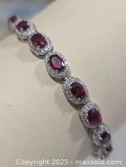 MaxSold Auction: Silver(8.65g)Ruby(5ct)&CZ Bracelet,8" - Toronto (Ontario, Canada) PARTNER MANAGED Downsizing Online Auction - Queen Street East