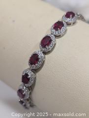 MaxSold Auction: Silver(8.65g)Ruby(5ct)&CZ Bracelet,8" - Toronto (Ontario, Canada) PARTNER MANAGED Downsizing Online Auction - Queen Street East