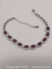 MaxSold Auction: Silver(8.65g)Ruby(5ct)&CZ Bracelet,8" - Toronto (Ontario, Canada) PARTNER MANAGED Downsizing Online Auction - Queen Street East