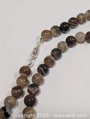 MaxSold Auction: Silver Banded Agate(175ct) Necklace,16" - Toronto (Ontario, Canada) PARTNER MANAGED Downsizing Online Auction - Queen Street East