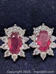 MaxSold Auction: Silver Ruby&Cz Earring  - Toronto (Ontario, Canada) PARTNER MANAGED Downsizing Online Auction - Queen Street East