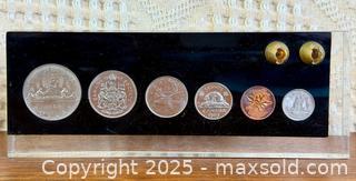 MaxSold Auction: 1969 Canada Like Proof Coin Set in Lucite - Hamilton (Ontario, Canada) SELLER MANAGED Estate Sale Online Auction - Gertrude Street