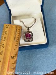MaxSold Auction: Vintage Sterling Silver Glass Coronation Crown Pendant + Necklace - Hamilton (Ontario, Canada) SELLER MANAGED Estate Sale Online Auction - Gertrude Street