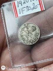 MaxSold Auction: 1920 Silver Canadian 10 cent in holder - South Frontenac (Ontario, Canada) SELLER MANAGED Downsizing Online Auction - Battersea Road