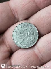 MaxSold Auction: 1924 Canada 5 cent coin  - South Frontenac (Ontario, Canada) SELLER MANAGED Downsizing Online Auction - Battersea Road