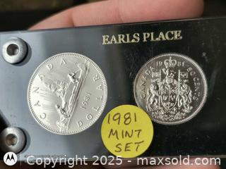 MaxSold Auction: 1981 Gem Mint Sealed Set UNC in hard plastic case - South Frontenac (Ontario, Canada) SELLER MANAGED Downsizing Online Auction - Battersea Road