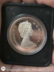 MaxSold Auction: 1989 Proof Canadian Silver Dollar in holder with box - South Frontenac (Ontario, Canada) SELLER MANAGED Downsizing Online Auction - Battersea Road