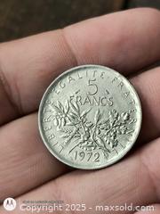 MaxSold Auction: 5 Francs 1972 high grade coin - South Frontenac (Ontario, Canada) SELLER MANAGED Downsizing Online Auction - Battersea Road