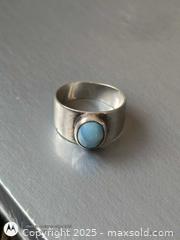 MaxSold Auction: .925 Sterling silver Larrimar Gemstone Ring size 5.75 - South Frontenac (Ontario, Canada) SELLER MANAGED Downsizing Online Auction - Battersea Road