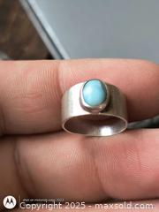 MaxSold Auction: .925 Sterling silver Larrimar Gemstone Ring size 5.75 - South Frontenac (Ontario, Canada) SELLER MANAGED Downsizing Online Auction - Battersea Road