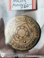 MaxSold Auction: Masonic Lodge Penny Antique Collectible  - South Frontenac (Ontario, Canada) SELLER MANAGED Downsizing Online Auction - Battersea Road