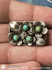 MaxSold Auction: Tourquise Gemston Brooch in silver plated - South Frontenac (Ontario, Canada) SELLER MANAGED Downsizing Online Auction - Battersea Road