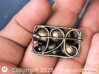 MaxSold Auction: Tourquise Gemston Brooch in silver plated - South Frontenac (Ontario, Canada) SELLER MANAGED Downsizing Online Auction - Battersea Road