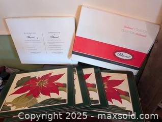 MaxSold Auction: 1950s BOXED SET OF 4 POINSETTIA PLACE MATS - Loyalist (Ontario, Canada) SELLER MANAGED Downsizing Online Auction - Main Street