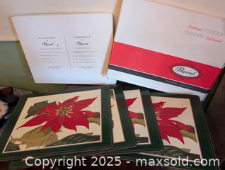 MaxSold Auction: 1950s BOXED SET OF 4 POINSETTIA PLACE MATS - Loyalist (Ontario, Canada) SELLER MANAGED Downsizing Online Auction - Main Street