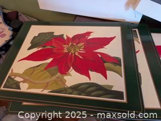 MaxSold Auction: 1950s BOXED SET OF 4 POINSETTIA PLACE MATS - Loyalist (Ontario, Canada) SELLER MANAGED Downsizing Online Auction - Main Street