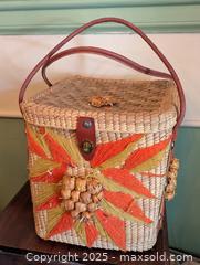 MaxSold Auction: 1950s DECORATED BEACH BASKET - Loyalist (Ontario, Canada) SELLER MANAGED Downsizing Online Auction - Main Street