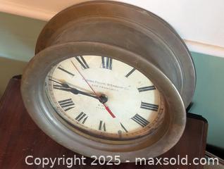 MaxSold Auction: 1970s BRASS PORTHOLE CLOCK  -TIME WORKS USA - Loyalist (Ontario, Canada) SELLER MANAGED Downsizing Online Auction - Main Street