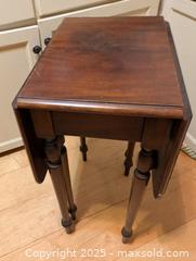 MaxSold Auction: ANTIQUE 1930s APARTMENT SIZE GATE LEG WALNUT TABLE - Loyalist (Ontario, Canada) SELLER MANAGED Downsizing Online Auction - Main Street