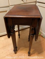 MaxSold Auction: ANTIQUE 1930s APARTMENT SIZE GATE LEG WALNUT TABLE - Loyalist (Ontario, Canada) SELLER MANAGED Downsizing Online Auction - Main Street