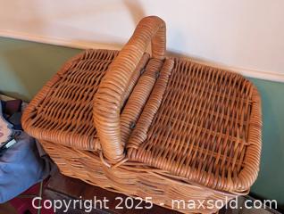 MaxSold Auction: ENGLISH WICKER /RATTAN PICNIC BASKET - Loyalist (Ontario, Canada) SELLER MANAGED Downsizing Online Auction - Main Street
