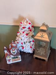 MaxSold Auction: LOT OF 3 FESTIVE DECOR ITEMS- TREE LIGHTS UP - Loyalist (Ontario, Canada) SELLER MANAGED Downsizing Online Auction - Main Street